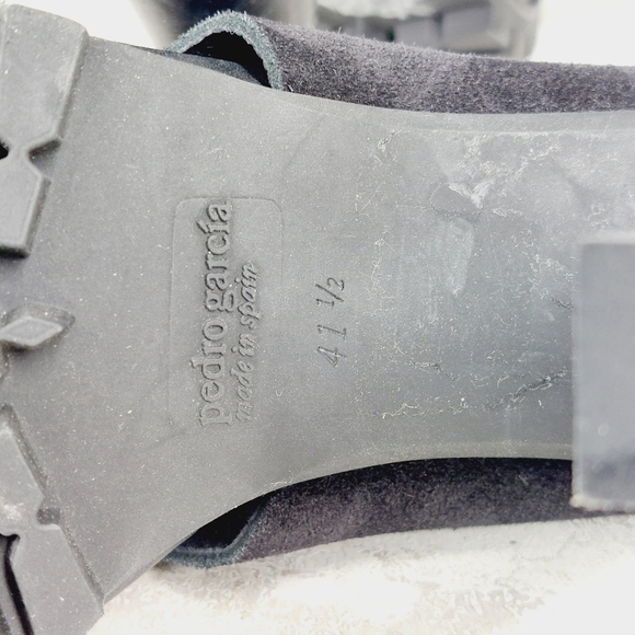 NEW Pedro Garcia Yuval Black Suede Slingback Open Toe Heeled Sandals T59 - Picture 7 of 11